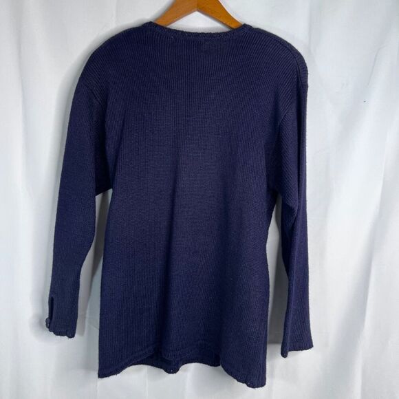 Jantzen Classics Vintage Hand Embroidered Navy Blue Sweater Size Small - Picture 2 of 11